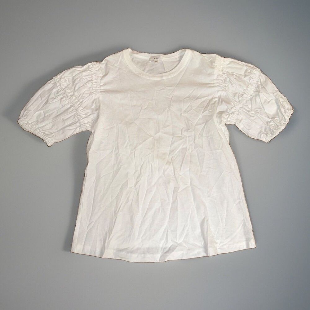 A.L.C. White Kora Puff Sleeve Top Tee Soft Size XS